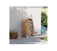 Porte bûches marron clair 40x45x100 cm acier galvanisé