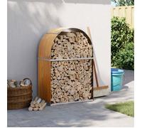 Porte-bûches - Marron clair - Acier galvanisé - 80x45x120 cm - Rangement extérieur - Mixte