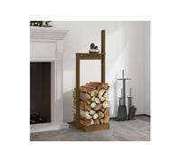 Vidaxl Porte-Bûches Marron Miel 33,5x30x110 Cm Bois Massif De Pin Multicolore
