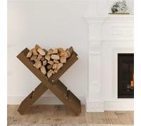 Porte bûches Marron miel 47x39,5x48 cm Bois massif de pin