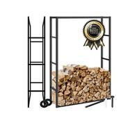 tectake® Porte-bûches intérieur & extérieur Étagère pour bois de chauffage Design 100,5x25x150 cm Accessoires pour cheminée Rangement Bois interieur Range buche interieur Range buches exterieur