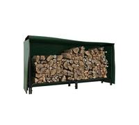 Outsunny Range Buches Extérieur avec Housse en PE 200L x 36P x 99H cm Noir | Abri Buches, Support de Bois de Chauffage, Base Surélevée de 19 cm, pour Extérieur, Charge 200 kg, Métal