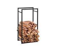 Outsunny Porte bûches range bûches vertical en métal intérieur extérieur 50 x 30 x 100 cm noir