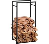 Porte bûches range bûches vertical en métal intérieur extérieur 50 x 30 x 100 cm noir noir G