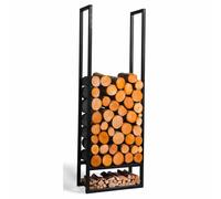Porte Bûches Rectangulaire Atos En Acier Noir 120x40x20cm--
