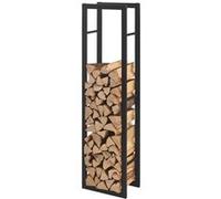 Porte-Bûches Robuste Range-Bûches Solide Support pour Bois de Chauffage Rangement Efficace pour Intérieur Extérieur Acier Laqué 40 x 150 x 25 cm Noir [en.casa] Noir G
