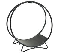 Porte-bûches rond en métal vieilli