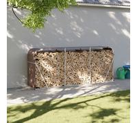 Porte-bûches Support Étagère Rangement Extérieur Argenté Acier Galvanisé vidaXL