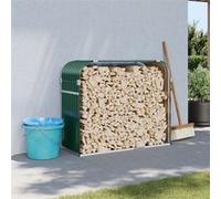 vidaXL Porte-bûches 120x45x100 cm en acier galvanisé vert