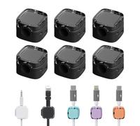 Porte-CâBle MagnéTique Pour CâBle De Charge,Porte-CâBle MagnéTique, Porte-CâBle Auto-AdhéSif, Porte-CâBle Auto-AdhéSif Pour Bureau, Table De Chevet (Noir)