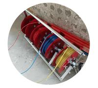 Porte-câbles à axe unique, porte-bobine de cordon industriel commercial, distributeur portable en acier inoxydable pour l'industrie électrique et le stockage de détail (66,5 x 28 x 34 cm)