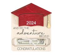 Porte-cadeau en argent pour remise de diplôme,Porte-cadeau en argent pour remise de diplôme - Porte-carte de félicitations en bois avec décor de chapeau de remise de diplôme - Porte-cartes de félicita