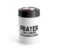 Porte-canette de motivation avec inscription « Prayer is included in my business plan » pour homme femme femme Dieu entrepreneurs papa adulte 355 ml