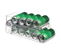 Porte-canettes De Boisson - Rangement Automatique À 2 Couches | Récipient À Boissons De Grande Capacité, Pour Réfrigérateur, Garde-manger, Armoire, Gain De Place, Caddie À Soda À Plusieurs Niveaux, Or