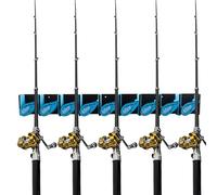 Porte Cannes à Pêche Murale - Organisateur Vertical de Pêche pour Mur sans Perçage | Support pour Cannes avec 9 Emplacements sans Perçage - Rangement pour Maison Extérieur Garage Bateaux Présentation