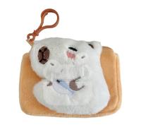 Porte Capibara en peluche - Petite porte élégante avec un adorable design animal, sac de loisirs | Capbara Keystea Capbara Keys pour magasin, porte de voyage avec Cinturi, Blanc, Voir description