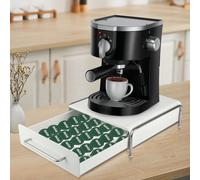 Porte Capsules de café capacité 36, Distributeur Tiroir de Rangement en Métal, Support Stockage Pour Machine à Café, Noir / Blanc 30.5x31.5x10 cm Pour cuisine, salle à manger Gardez vos dosettes de ca