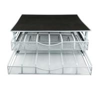 Porte Capsules Dolce Gusto - Laizere - Tiroir de Rangement Capacité 72 Capsules - Noir - Métal - Carré