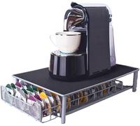 Porte-Capsules,Tiroir de Rangement pour Dosettes,Tassimo Tiroirs à Capsules de Café,Porte Dosette Tassimo,Support pour Machine à Café Avec Organisateur de Dosettes (28*42*9.5cm--60pcs noir et argent)