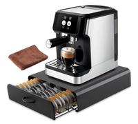 Porte Capsules, Tiroirs de Rangement, Tiroir Capsule de Café, Tiroir Métal | 64 Capsules Porte-Capsules pour Tassimo, Distributeur Capsules pour La Maison, Bureau, Envoyer 1 Chiffon de Nettoyage