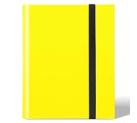 Porte Carte à Collectionner, Classeur Cartes 24 Pages Capacité de 432 Cartes,Étanche Jeu de Farde Carte, Sangle Elastique Empêche la Carte de Tomber (Jaune)