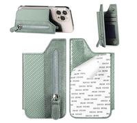 Porte-carte Arrière Pour Téléphone - Étui Portefeuille À Rabat Multi-fentes Avec Fermeture Éclair | Étui À Coller Pour Téléphone Portable Pour Cartes, Espèces Et Petits Objets, Accessoire Pratique