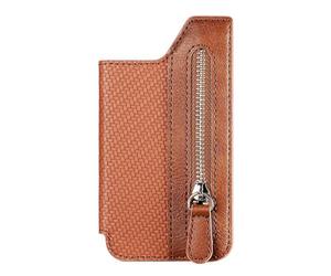 Porte-carte arrière pour téléphone - Étui portefeuille à rabat multi-fentes | Pochette zippée pour téléphone portable - Poche à poignée adhésive, rabat gauche droit, pochette pour carte de crédit de v