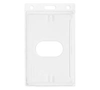 Porte-carte avec trou oblong, Porte-badge en plastique dur transparent vertical, Pochette protège-carte pour carte d’identification