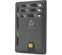 Porte Carte Bancaire Fin et Petit, Portefeuille pour Hommes et Femmes avec Pochette d'Argent & Boîte-Cadeau, Porte-Cartes de Crédit RFID, Porte Carte Bancaire Anti Piratage pour Homme - Gris Métallisé