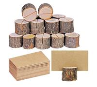 Porte Carte Bois - 40 supports en bois naturel, porte-cartes, porte-noms, photo cadres, étiquettes de table, parfaits pour mariage, anniversaire, baby shower, décor vintage - 40 pièces - Dim