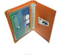 Porte carte crédit simple 1 à 2 carte + étui carte RFID, compact plat en cuir, pour carte Navigo, bancaire LOLUNA® (Orange)