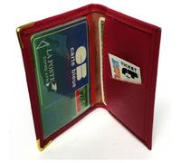 Porte carte crédit simple 1 à 2 carte + étui carte RFID, compact plat en cuir, pour carte Navigo, bancaire LOLUNA® (Rouge)