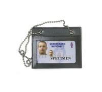 Porte Carte Cuir avec Chaine Patrol Equipement