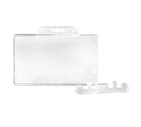 Porte-carte d’identification avec verrouillage permanent, Porte-carte transparent horizontal, Porte-badge en plastique dur