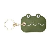 Porte-carte d'accès, support de carte d'accès en cuir Pendentif de sacs de | Accessoire de trèfle clés de cas de clés avec anneau pour la carte d'accès au portefeuille Grenouille