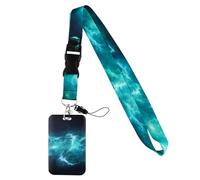 Porte Carte de Carte d'Identification avec Cordon Tour de Cou, Porte-cartes Swivel Lobster Clasp, Porte Badge Mousqueton et Lanière Détachable pour Cartes d'étudiant d'infirmière, Caméra, Clés(A).