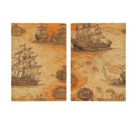 Porte-carte de passeport de bateau et boussole - Étui de protection pour passeport en polyuréthane - Housse de protection pour passeport - Unisexe - Style : 20,3 x 13,8 cm, Style :, 20.3x13.8cm