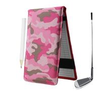 Porte-carte de score de golf avec stylo - Tissu Oxford noir, carnet de yardage de club, gadget de golf portable, 3 cartes de score incluses, fermeture éclair durable, poche compacte | Pour homme