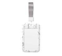 Porte-carte d'identité avec cordon - Motif bois gris et oiseaux - Pour le personnel de bureau, l'école, les infirmières