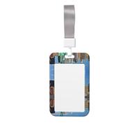 Porte-carte d'identité avec cordon - Motif statue de la Liberté à New York - Protection pour le personnel de bureau, l'école, l'infirmière