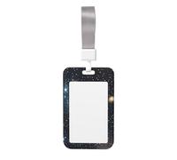 Porte-carte d'identité avec imprimé galaxies constellation, amas d'étoiles, badge pour porte-cartes de visite pour unisexe, cordon de transport facile