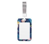 Porte-carte d'identité coloré imprimé méduse pour porte-cartes de visite pour cordon de transport facile unisexe