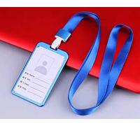 Porte-Carte D'identité De Travail En Alliage D'aluminium Pour Femmes,Porte-Badge,Étui En Métal,Lanière De Couverture De Carte De Travail,Sacs De Mode - Type Blue #C