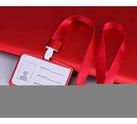 Porte-Carte D'identité De Travail En Alliage D'aluminium Pour Femmes,Porte-Badge,Étui En Métal,Lanière De Couverture De Carte De Travail,Sacs De Mode - Type Red #A