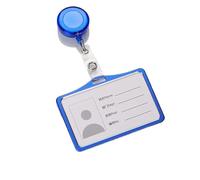 Porte-carte d'identité en alliage d'aluminium, 20 pièces, protecteur de badge rétractable for le bureau, l'école, les voyages, travail d'affaires(Navy Blue)