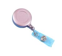 Porte-carte d'identité en argent doré, porte-clés Anti-perte, Clips, bobine de Badge rétractable, étiquette nominative Pour Porte-Carte, Porte-Badge(Rose gold)