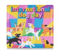 Porte-carte d'identité en cuir de qualité supérieure pour homme et femme - Boîte à gants pour cartes, documents essentiels - Permis de conduire - Dessin animé Happy Dogs Party