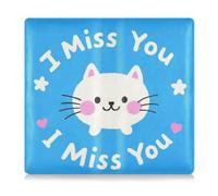 Porte-carte d'identité en cuir de qualité supérieure pour homme et femme, parfait pour voiture, documents essentiels, permis de conduire, documents du véhicule I Miss You, dessin animé, chat blanc 1