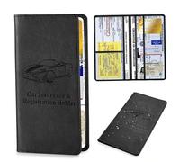 Porte-carte d'immatriculation et d'assurance automobile porte-documents étanche 9, 5 x 5, 1 pouces couverture 'assurance automobile en PU couverture élégante pour permis de conduire et documents