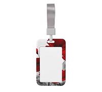 Porte-carte en forme de coquelicot rouge, unisexe, porte-badge, porte-carte d'identité, porte-pass de travail, beau et accrocheur.